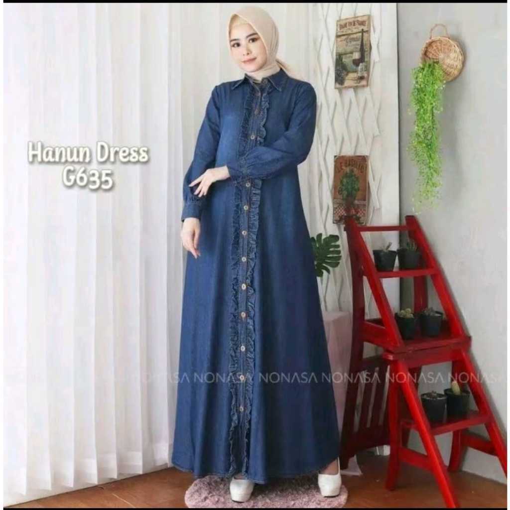ZIZISHOP Gamis wanita terbaru 2025 kekinian dress jeans terlaris pakaian wanita muslimah ootd terlar