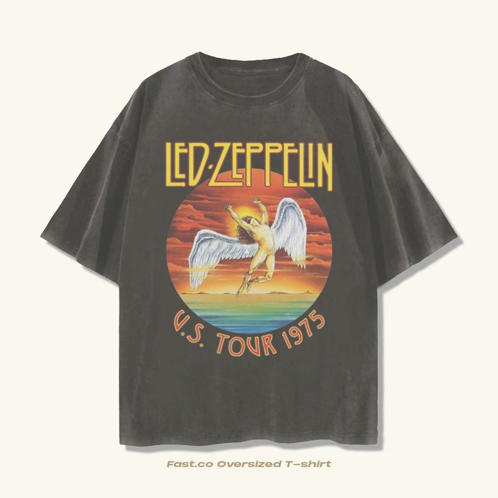 Led Zeppelin Vs Tour 1975 Tshirt ( OVERSIZE ) Kaos Band Led Zeppelin