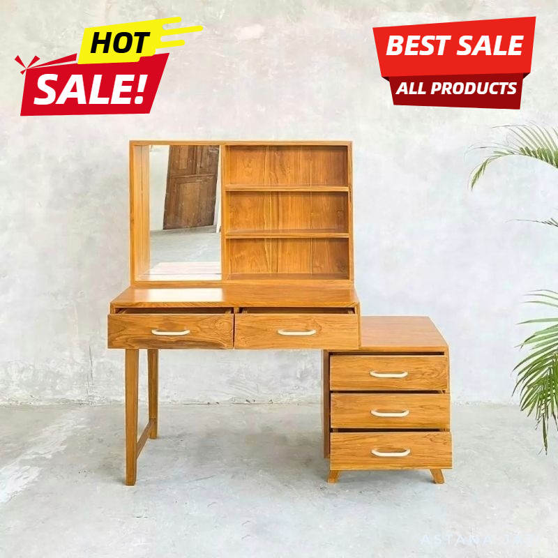 Meja Rias Kayu Jati Minimalis | Meja Rias Modern | Furniture Jepara Asli