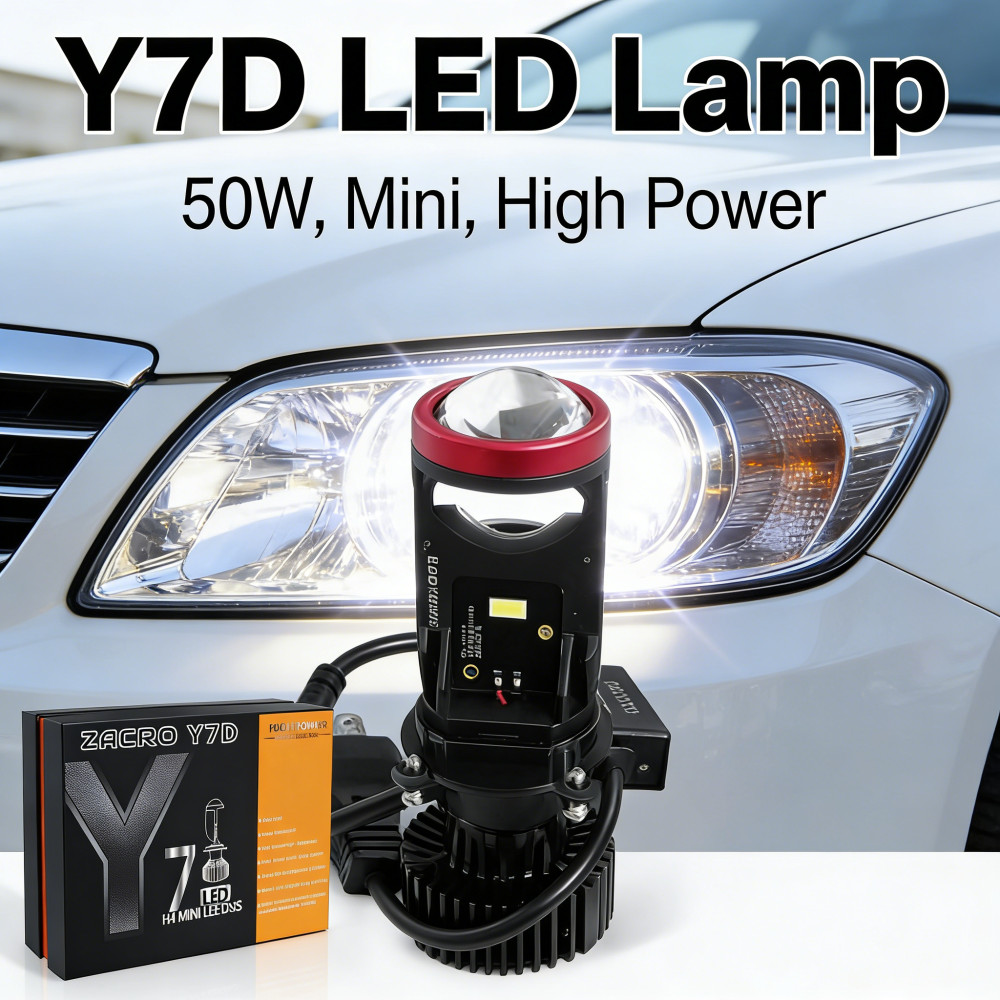 Mobil Y7DH4 Lampu Sorot Terang 50 Watt Pjector Mini Lampu Led Depan Motor