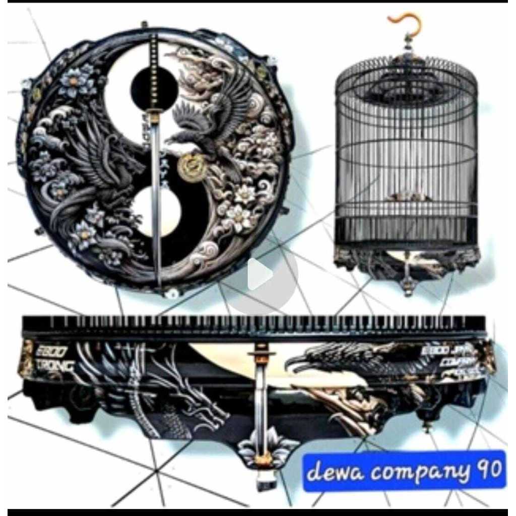 Sangkar Murai Ebod Jaya PVC Stiker Decal No 2 Fullset Burung Samurai