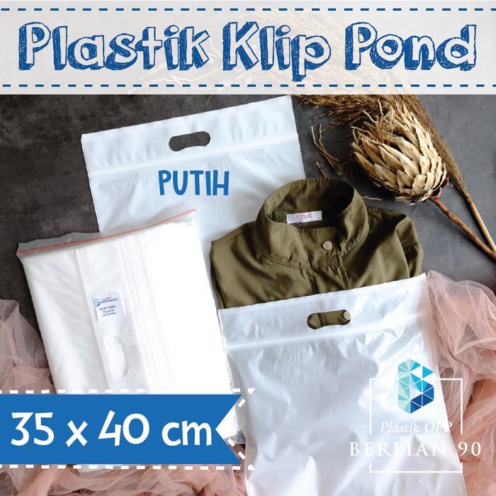 (COOKIO) Plastik Klip Pond 35 x 40 Cm / Plastik Ziplock / Plastik Baju - Putih