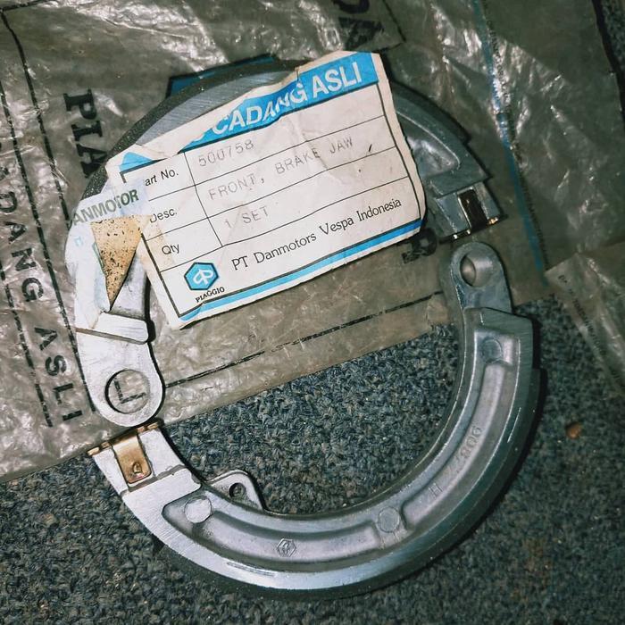 Kampas Rem Depan Vespa PTS Special ORI ASLI Danmotor Biru Nos