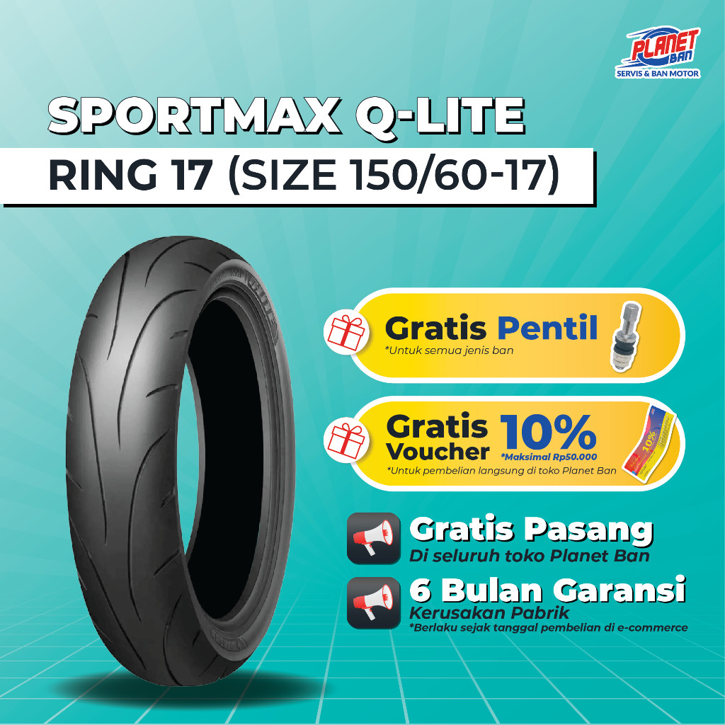 Ban Motor Ring 17 - 150/60 Dunlop Sportmax Q-Lite (Ban Motor BELAKANG Xabre, New CBR150, CB150R, Nin
