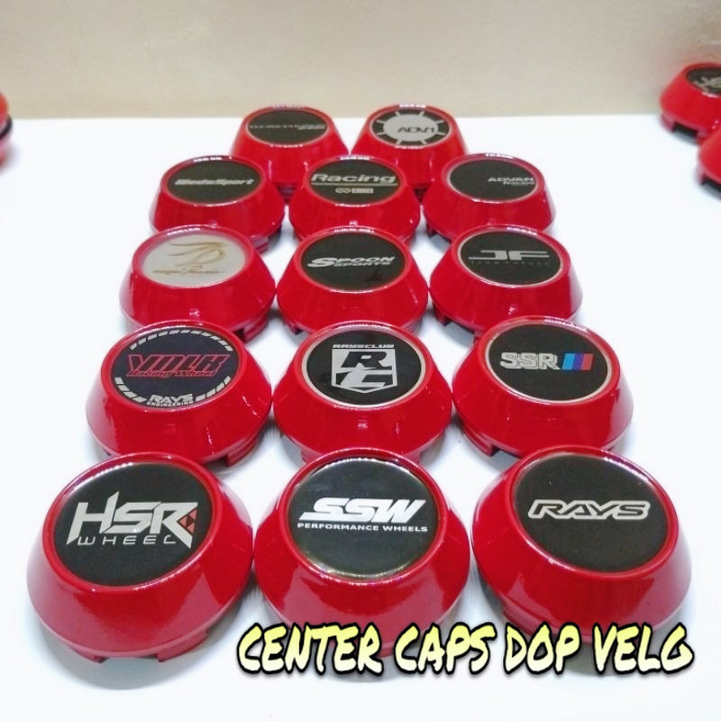 1PC DOP VELG HSR. SSR. SSW. RAYS MERAH 6.5CM