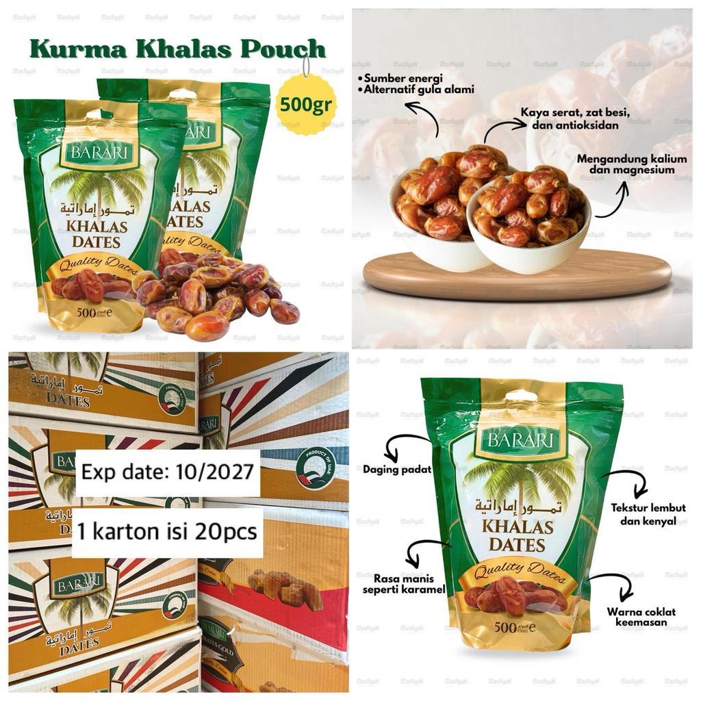 KURMA KHALAS BARARI POUCH 500GR KURMA BARARI KHALAS POUCH KHALAS 500GR SNACK LEBARAN HAMPERS SOUVENI