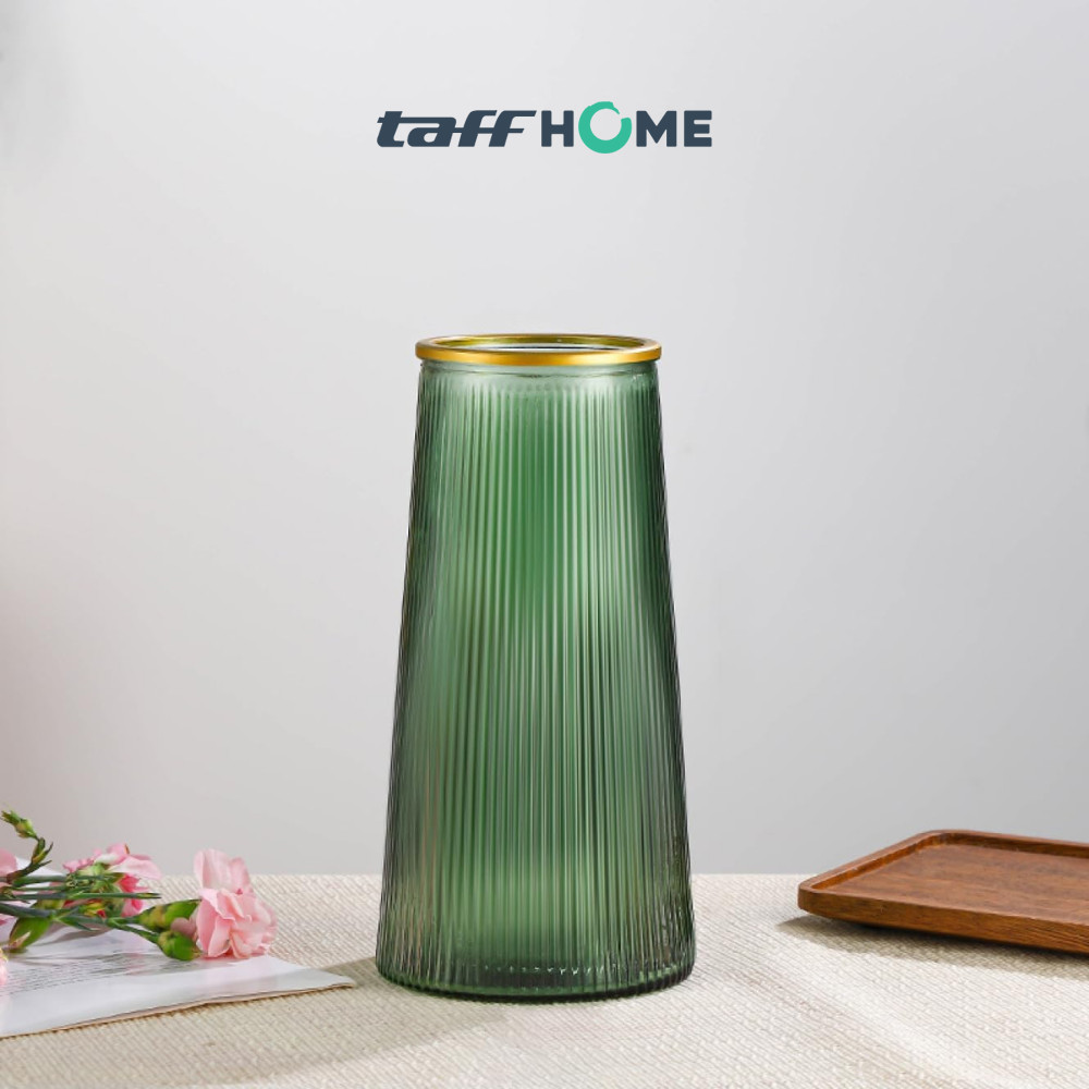 (Bisa COD) Vas Bunga Taffhome Kaca Silinder Vertical Nordic Simple Glass Vase Dimensi 10 CM / Vas bu