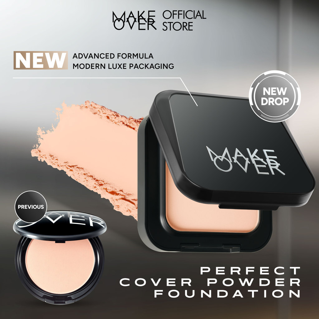 MAKE OVER Perfect Cover Powder Foundation Mini | Bedak Padat Coverage Halus Natural