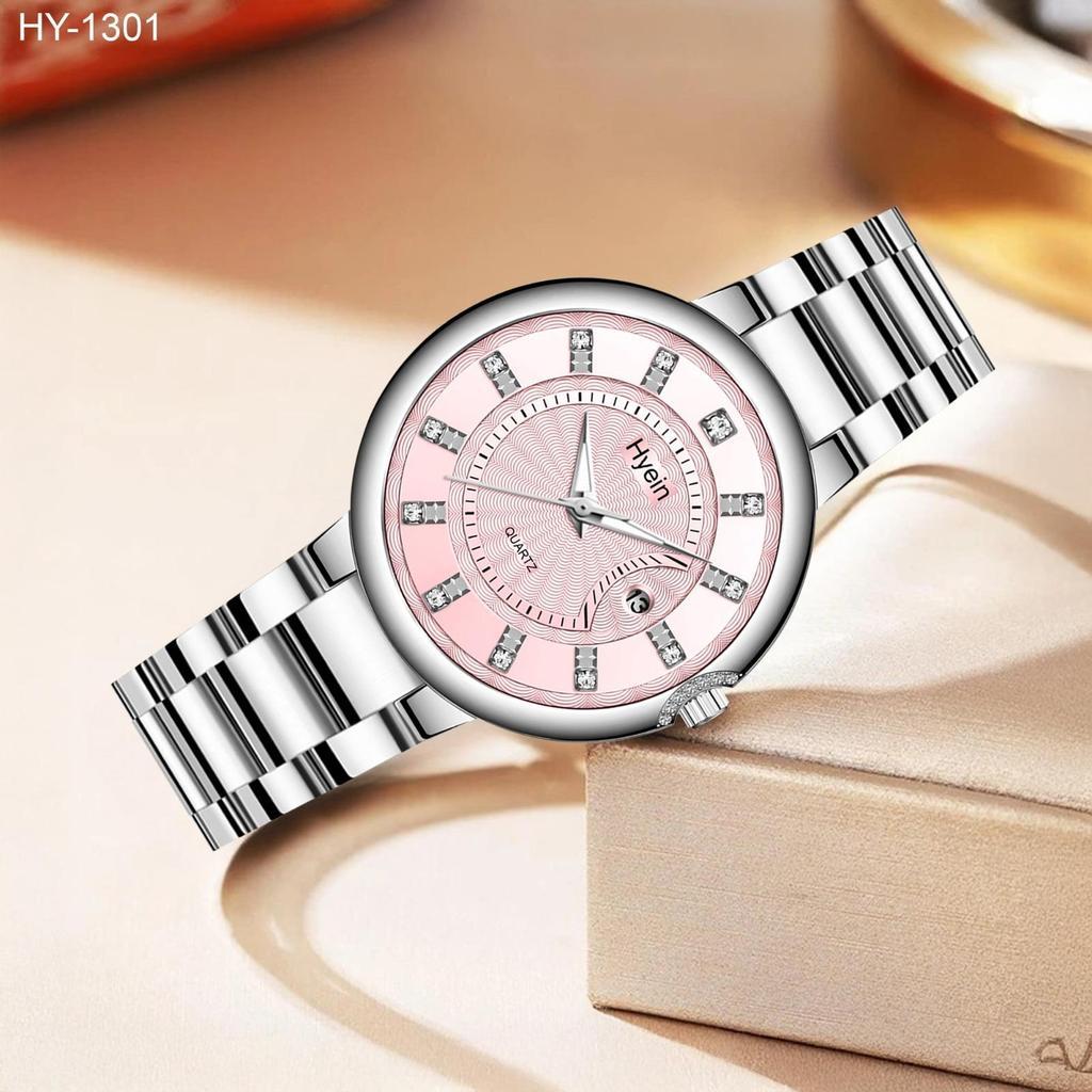 Jam Tangan  Hyein Jam Tangan Wanita 1301 Rantai Stainless Steel Water Resistant 3 ATM