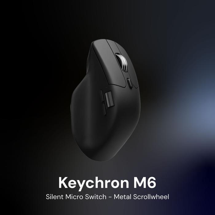 [PROMO]Keychron M6 Wireless Mouse Sensor PixArt 3311 (1K Polling Rate) All Silent Micro Switch - Bla