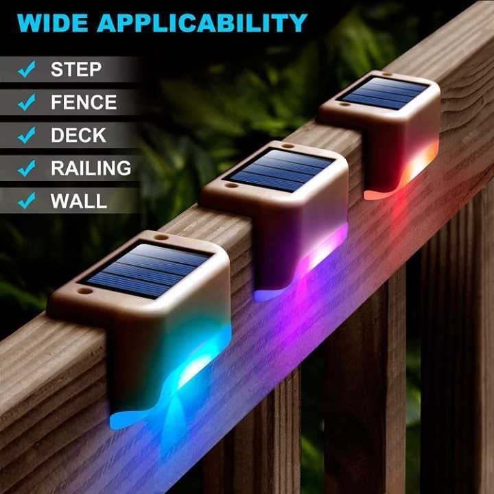 8 PCS Lampu Taman Solar RGB Lampu Pagar Tenaga Surya Outdoor Warna Warni Waterproof IP65 Lampu Tangg