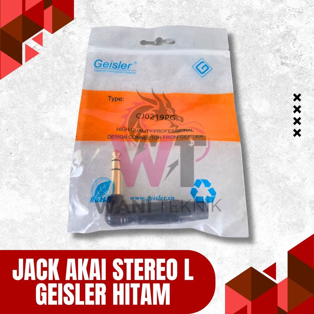 Jack Akai Stereo L Shape Hitam Geisler Untuk Amplifier
