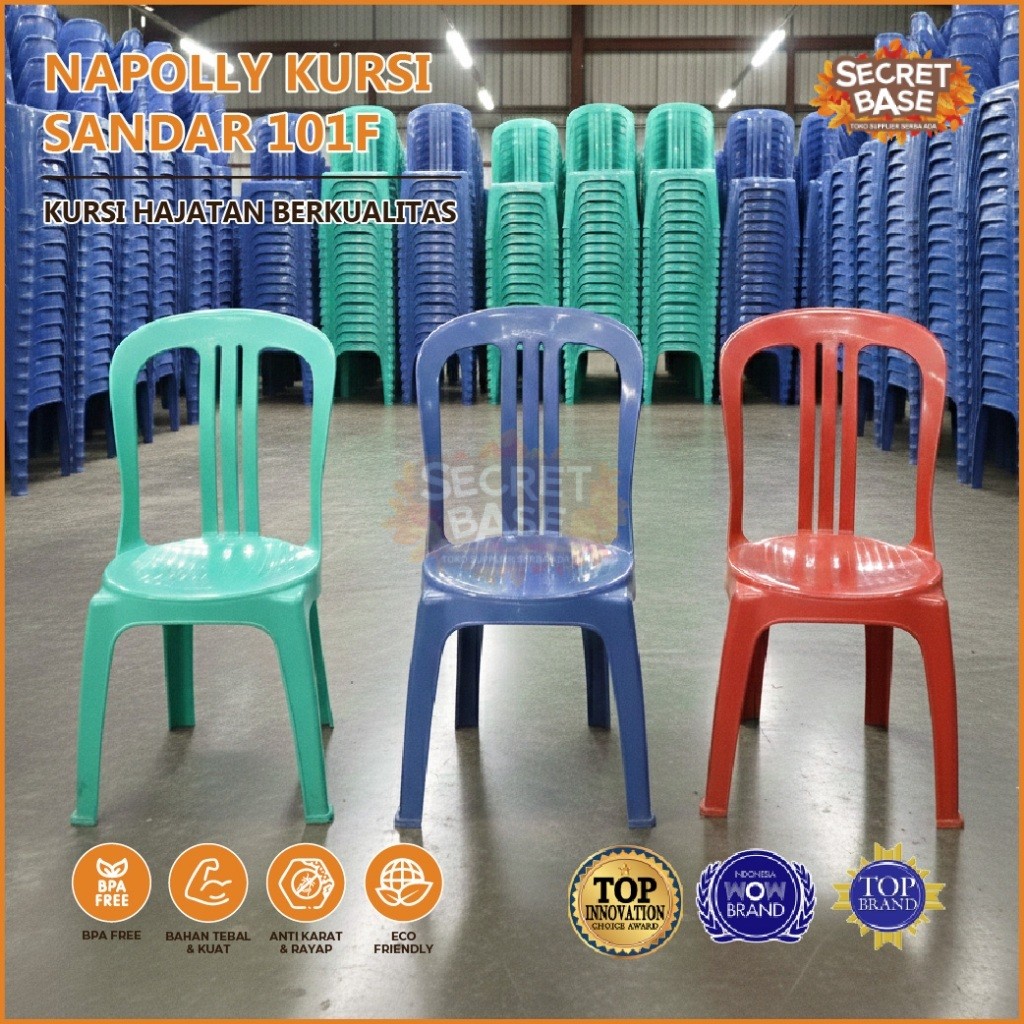 NAPOLLY KURSI SANDAR F 101 - Kursi Sandar Plastik / Kursi Hajatan / Kondangan