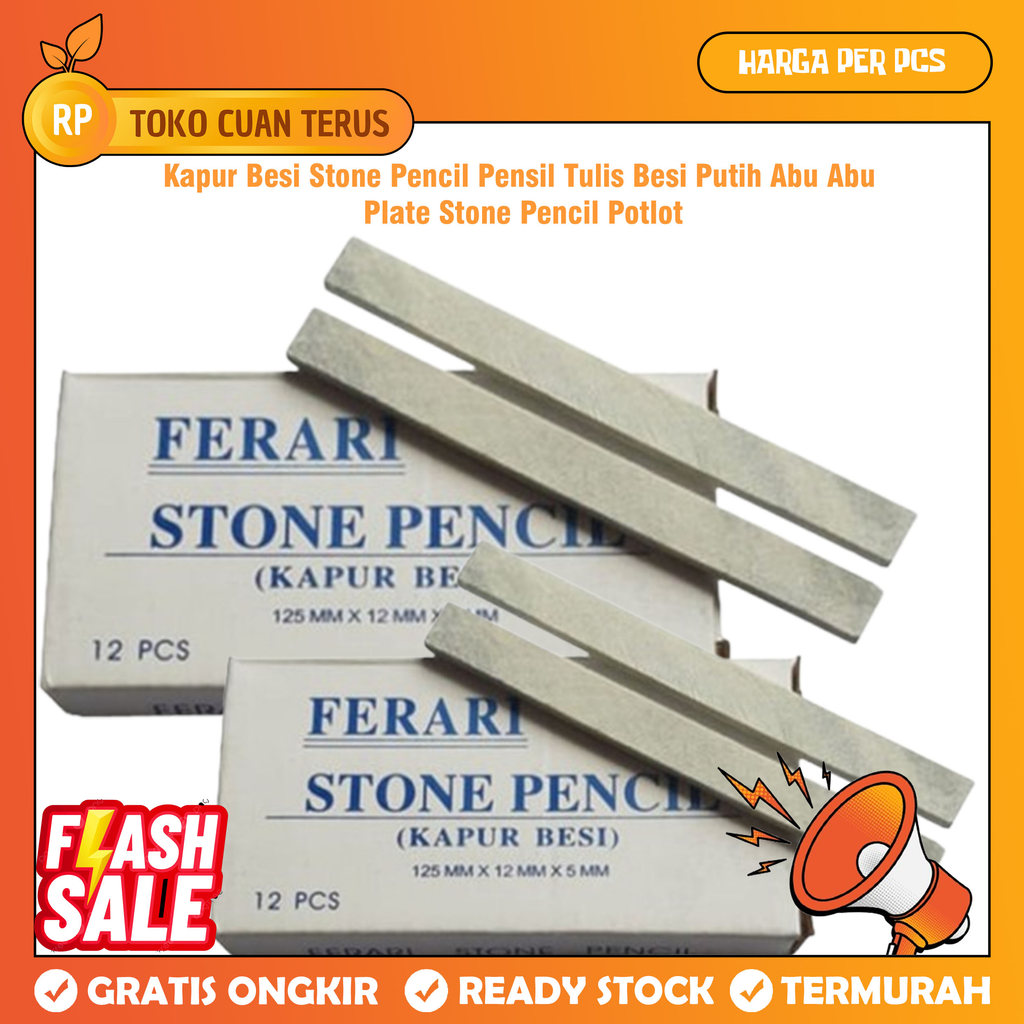 Plate Stone Pencil Kapur Besi Pensil Tulis Besi Potlot Besi Toledo Putih Abu Abu Kapur Tulis Tukang 