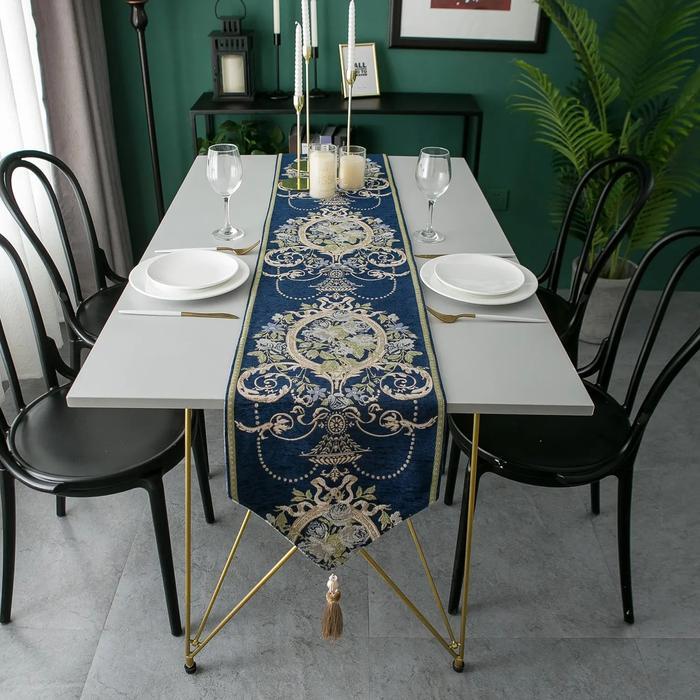 PROMO RAMADHAN Table Runner/Taplak Meja Tamu/Taplak Meja Makan Minimalis Modern Desain Eropa Utara -