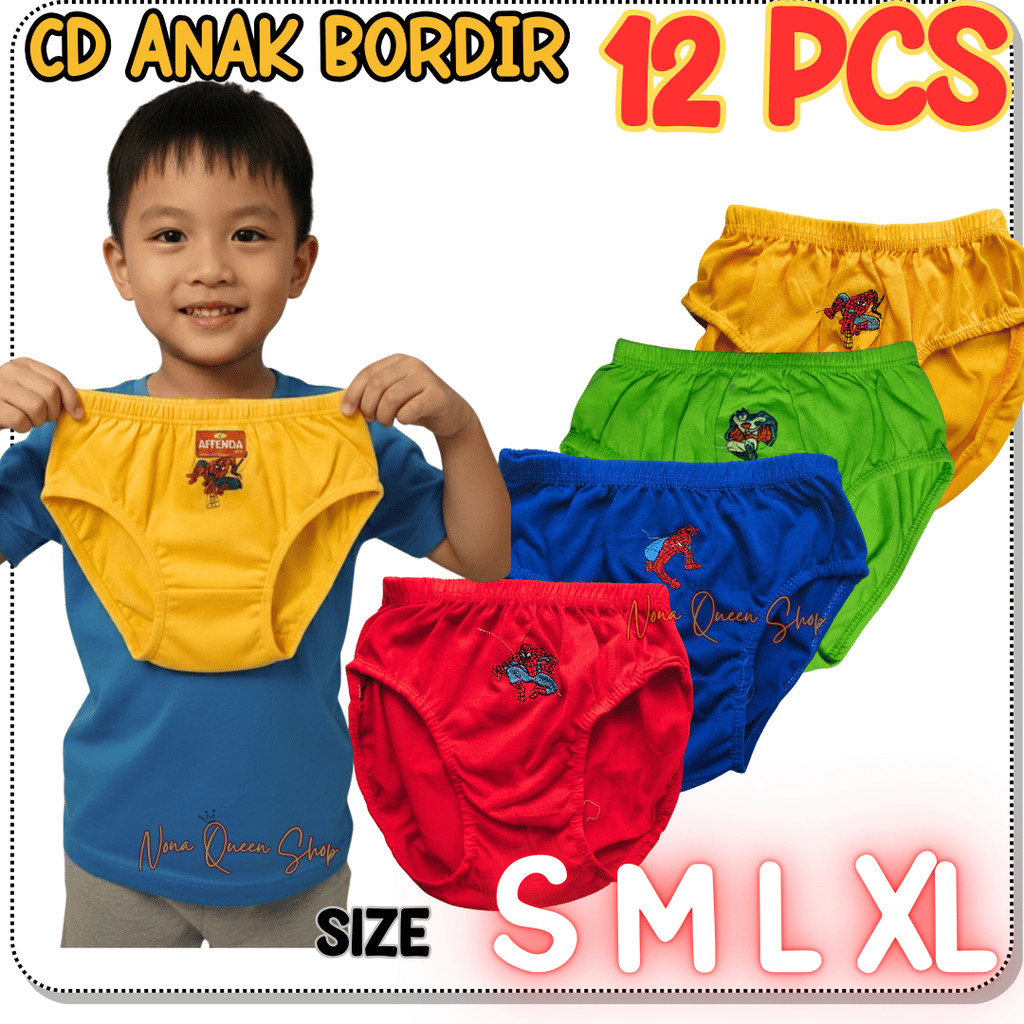 Bundling Mantap 12 Pcs CD Anak Cowok Bordir Katun HALUS Awet