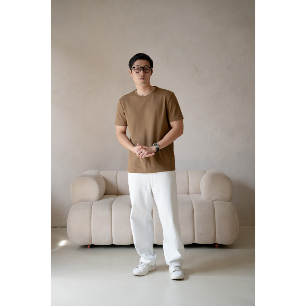 DUNWELL Kaos SlimFit Pria Line | Slimfit Brown