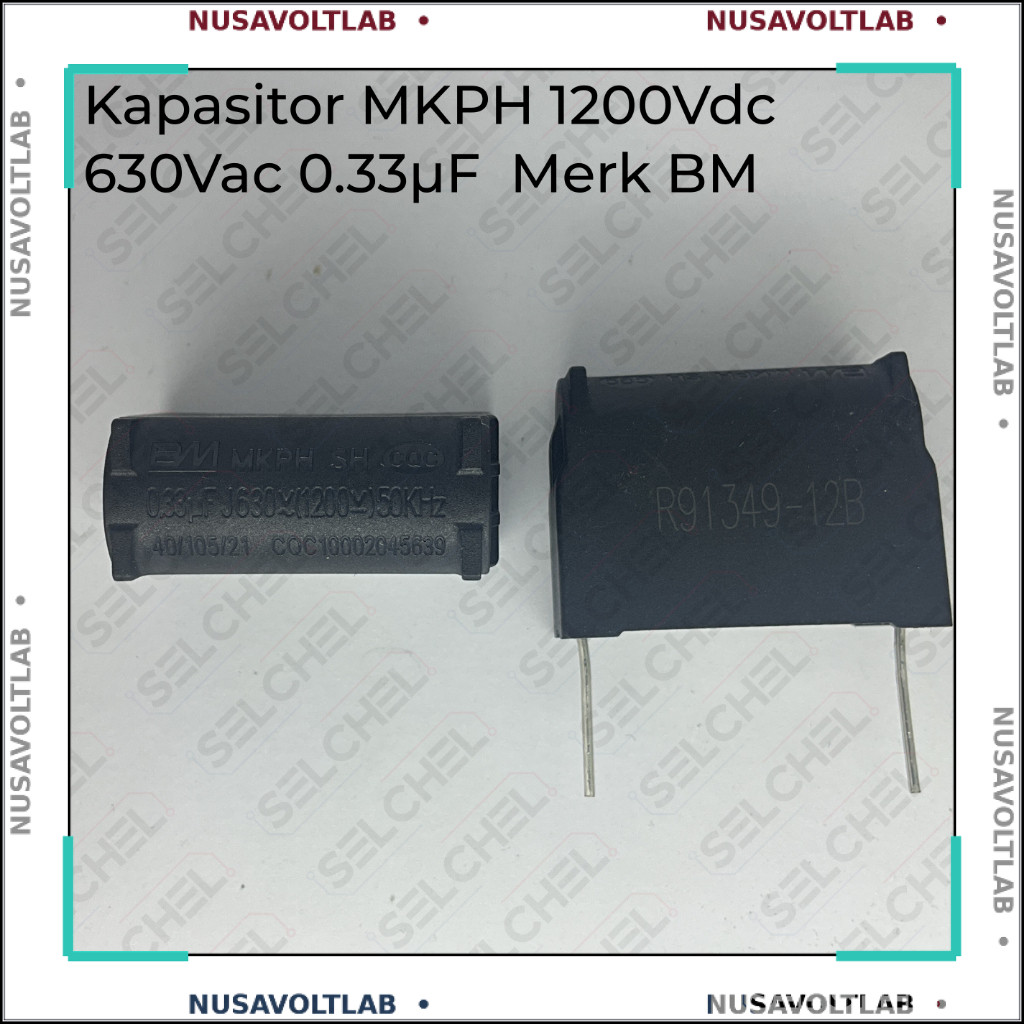 kapasitor mkph 1200v 0.33uF BM original vertikal hitam