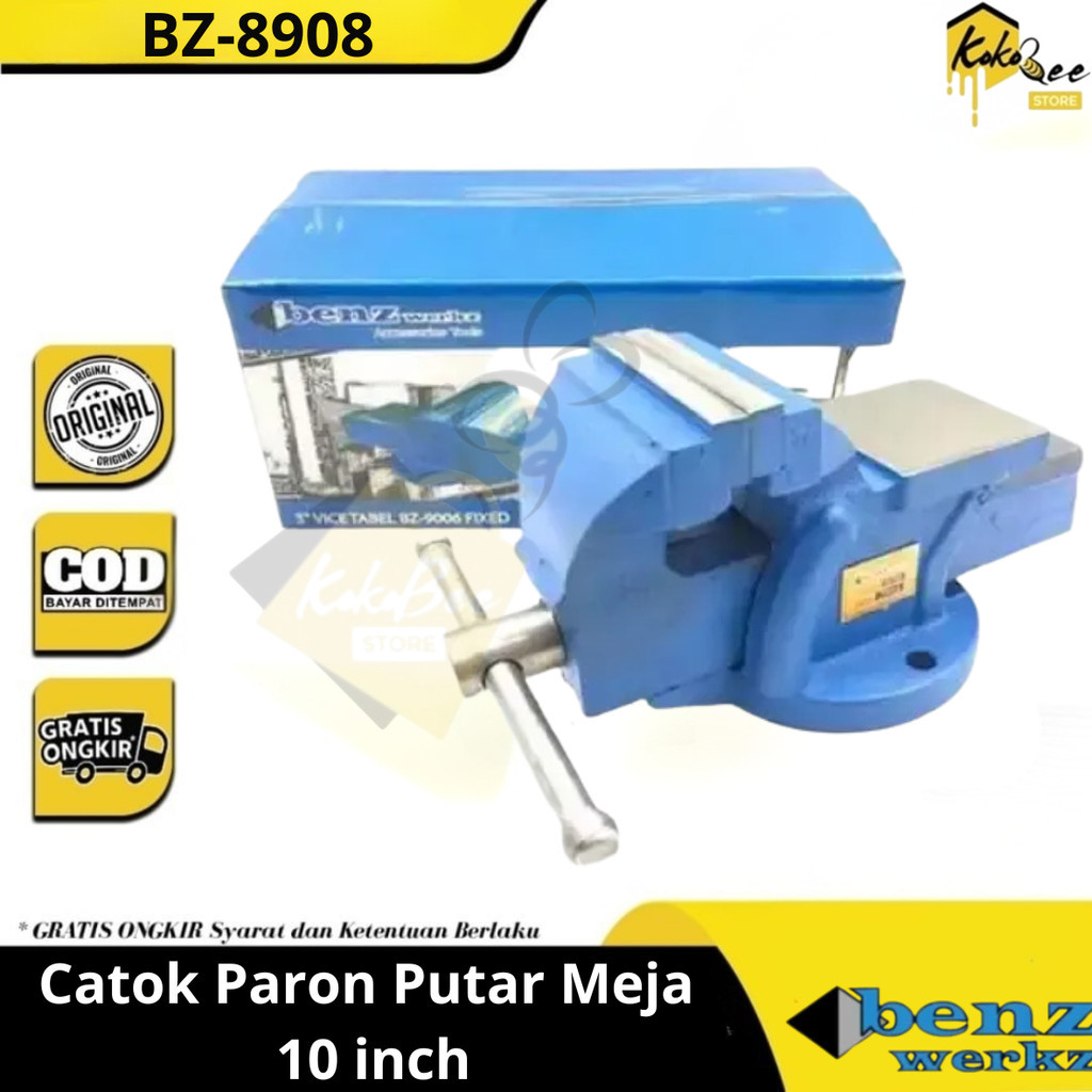 Benz Werkz Ragum / Catok Besi 10" swivel meja / Vice table 10inch BZ-8908