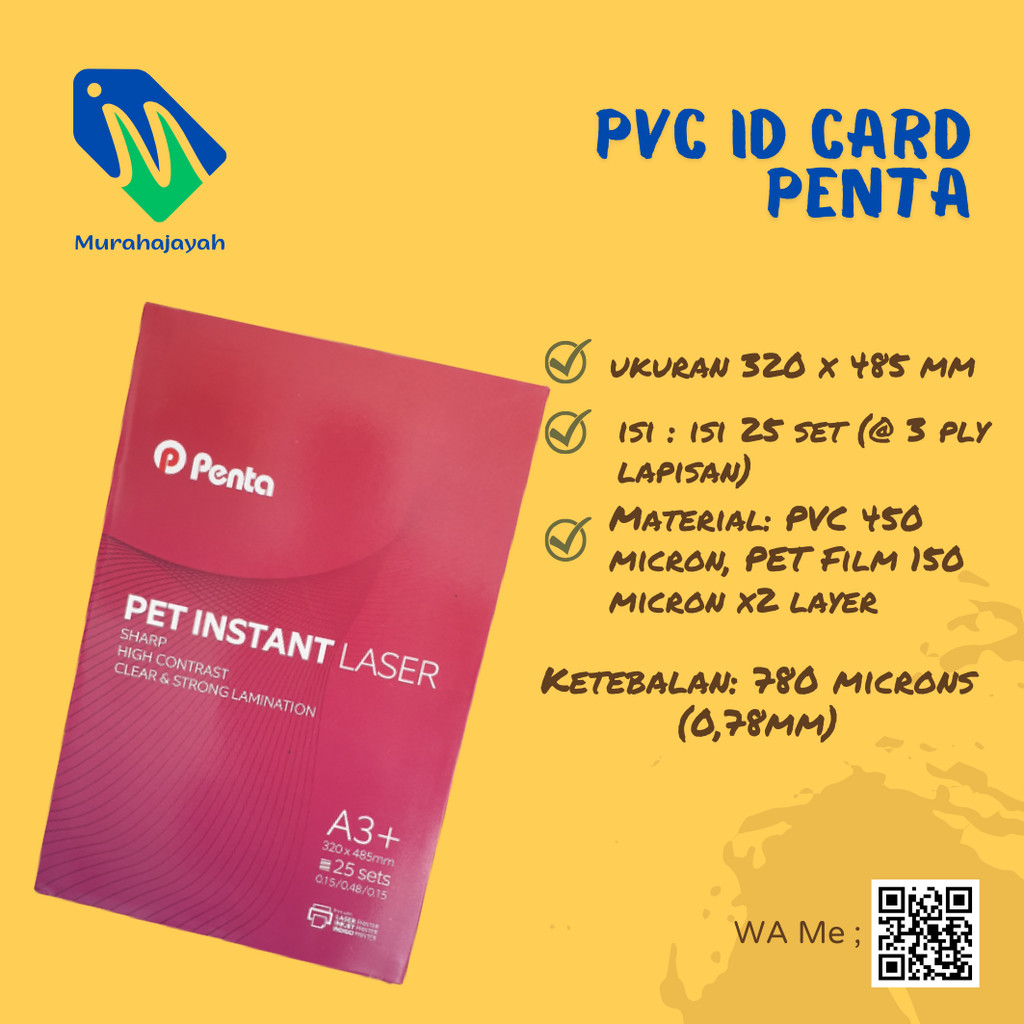 Bahan ID Card | PVC ID Card Laser PENTA | PET Instant | Name Tag ID CARD