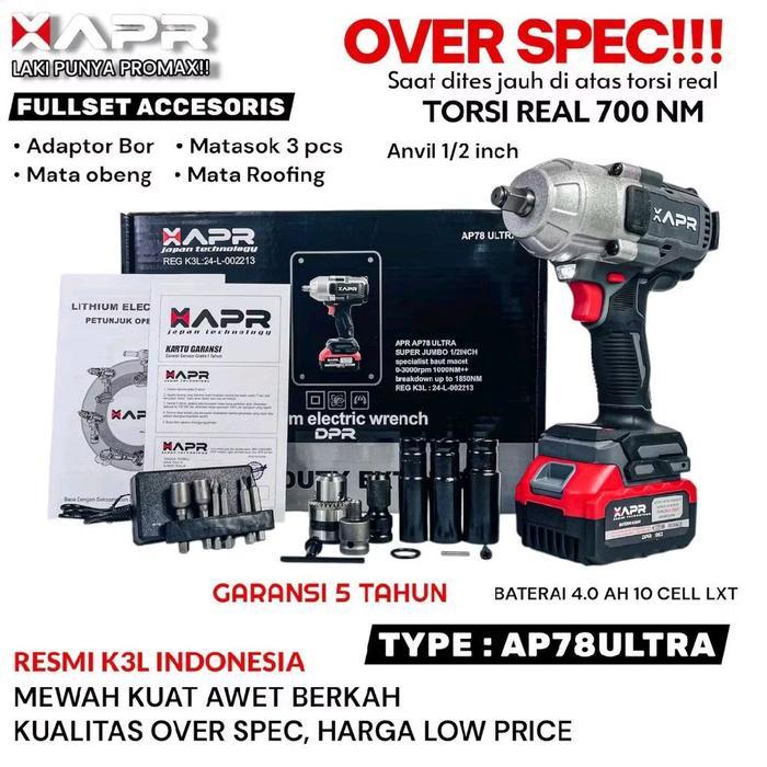 ￼APR JAPAN Bor Impact Wrench AP78ULTRA 1000nm IMPACT JUMBO MESIN BUKA BAUT JUMBO
