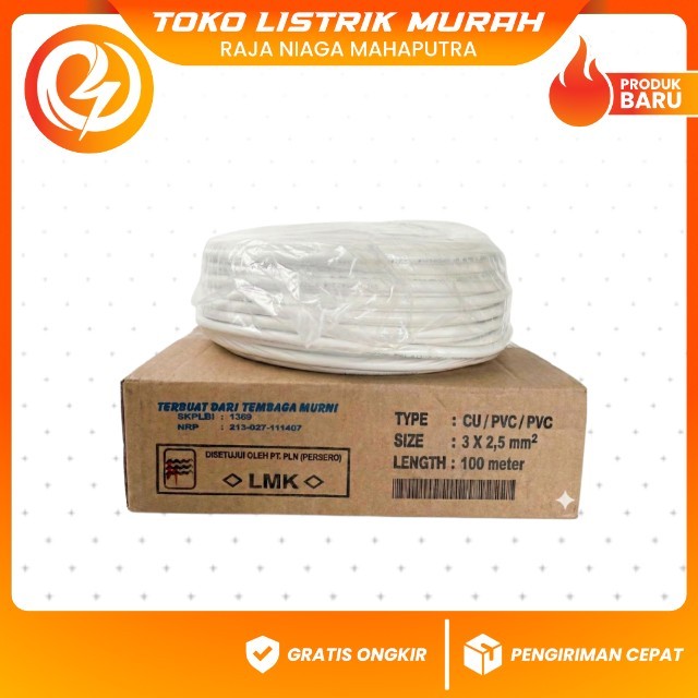 Kabel NYM 3x1.5 mm² Extrana 100 Meter – Kabel Listrik 3 Inti 1.5mm Roll 100m untuk Instalasi Rumah &