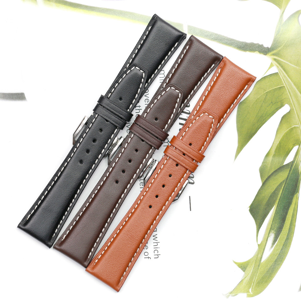 22mm 20mm Genuine Leather Alligator Texture Watch Band for IWC Portofino Men's Watch, Soft Comfortab