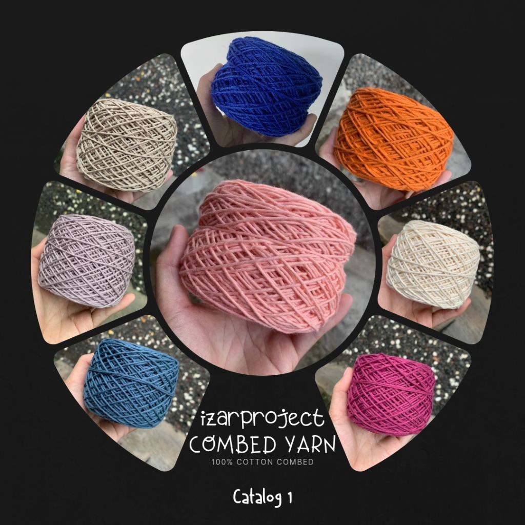 [Katalog 1]Benang Katun Combed/Combed Yarn/Benang Katun Combed/Benang Combed Warna Solid/Benang Katu