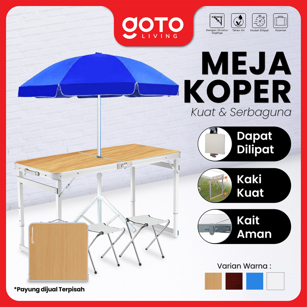 (Special Offer) Goto Flipper Table Meja Makan Lipat Set Koper Camping Outdoor Portable