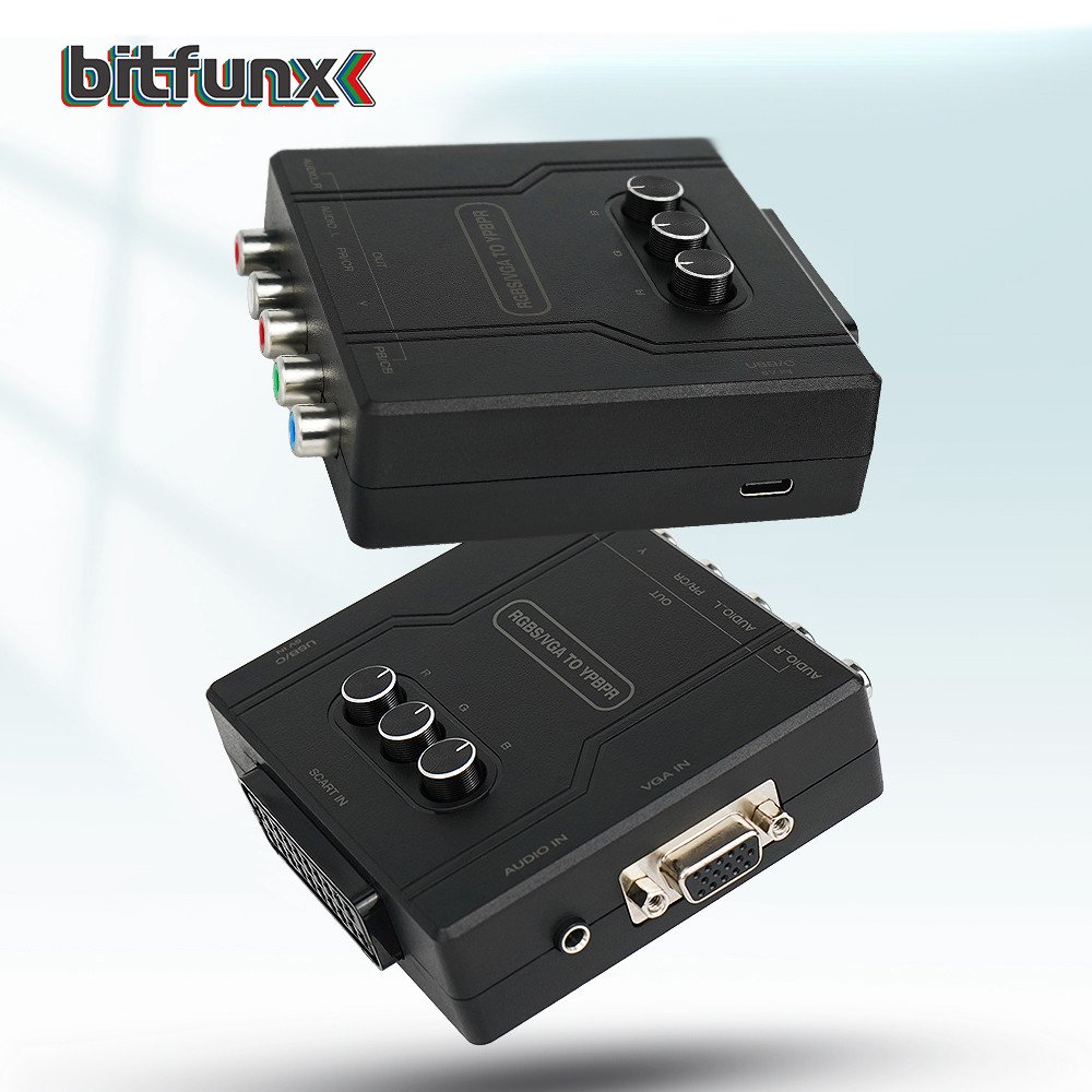Bitfunx RGBS VGA to YPBPR Component Converter SCART to YPBPR YCBCR For Retro Game Consoles Nintendo 