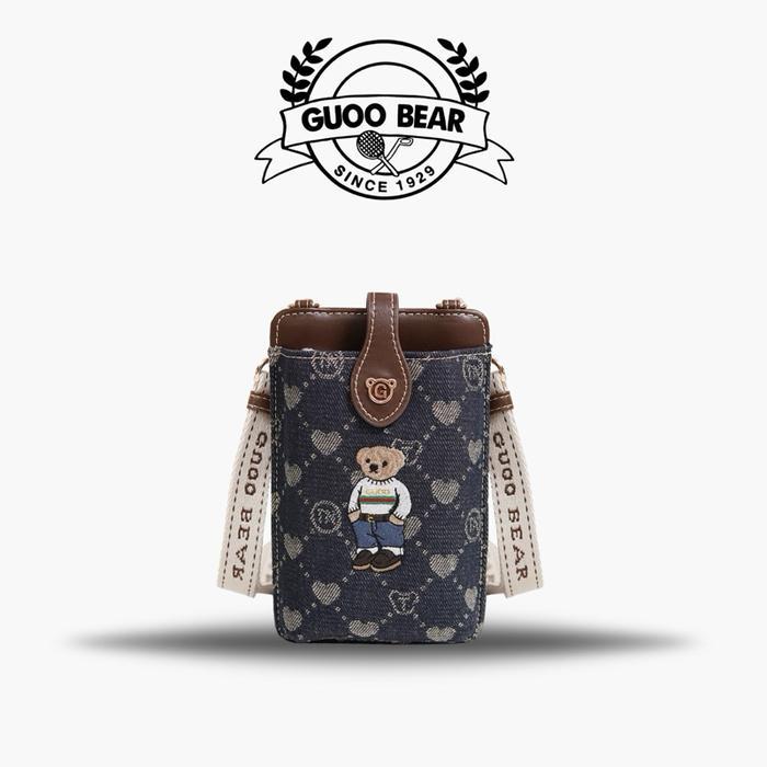 Fashiora [BELI LOKAL] TTWNBear GUOOBear Tas Handphone Kulit / Kanvas Selempang HP Phone Bag Wanita O