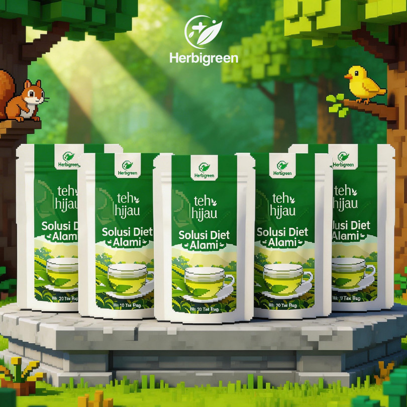 [ RAMADHAN ] TEH HIJAU HERBIGREEN  PELANGSING SLIMMING TEA BEAUTY AND DETOX PAKET HEMAT HERBIGREEN 5