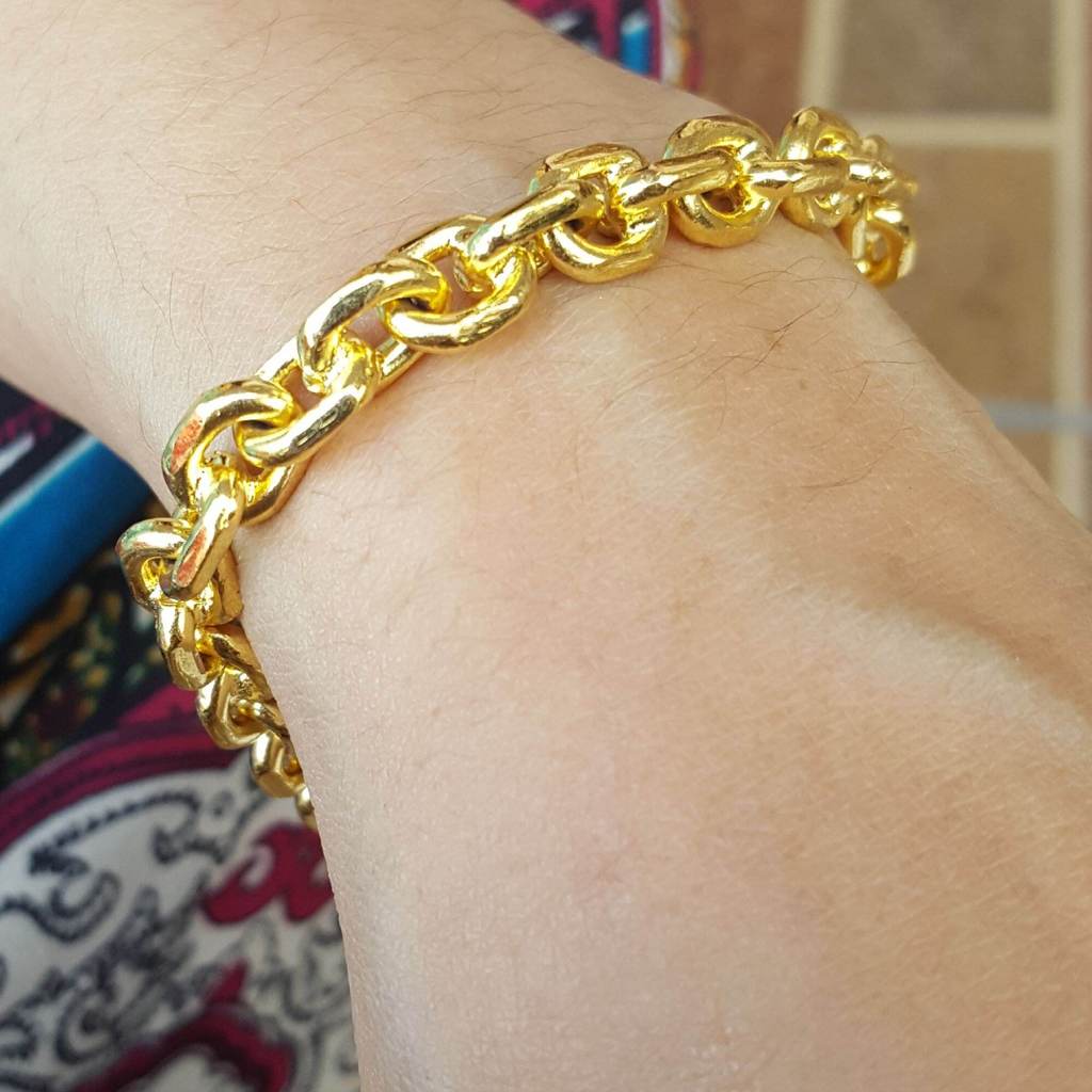 Gelang Rantai Nori Jumbo Lapis Emas 24k Tebal 8mm