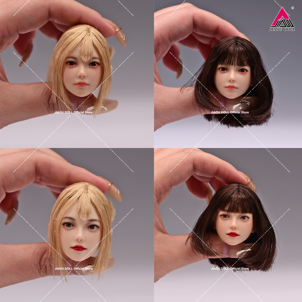 1/6 Scale Beauty Youth Girl Head Sculpt Long Hair Makeup Head Carving Model Fit 12'' Female Soler Ac