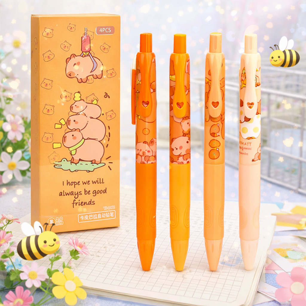 Pensil Mekanik 1 Set Anime  4 PCS Motif Blue Pastel Puppy Cute, Lucu / Estetik untuk Sekolah Hadiah