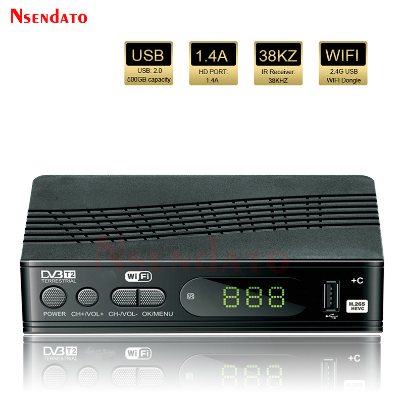 Full HD 1080P HEVC 264 gital Terrestrial decoder DVB T2 T C TV Tuner H.264 TV Receptor DVBT2 Set-top