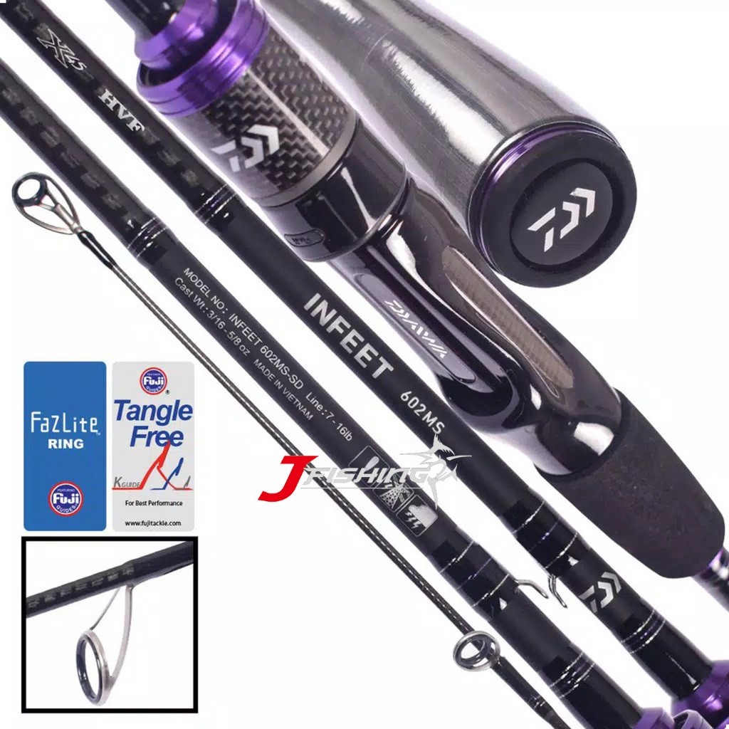 Joran DAIWA INFEET 19 | Kolam Sungai Laut | Spinning | Baitcasting | 2 Section | Resmi | JF Tower
