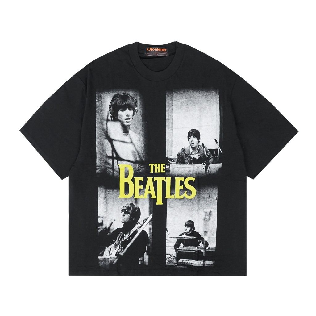 Kkontener The Beatles Oversize Tshirt Black Katun Original