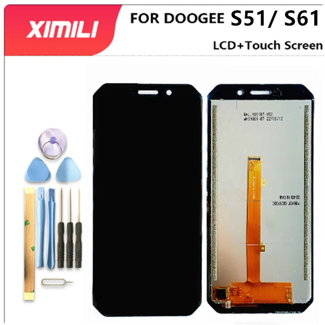 100% Test Original S61 For DOOGEE S51 S61 PRO LCD splay Tou Screen gitizer For S 61 Assembly Replace