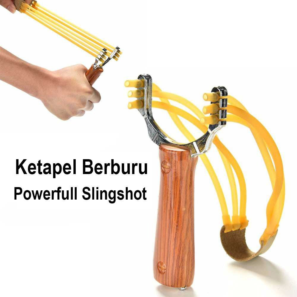 Ketapel Ikan Slingshot Aluminium Alloy Support Reel & Peluru
