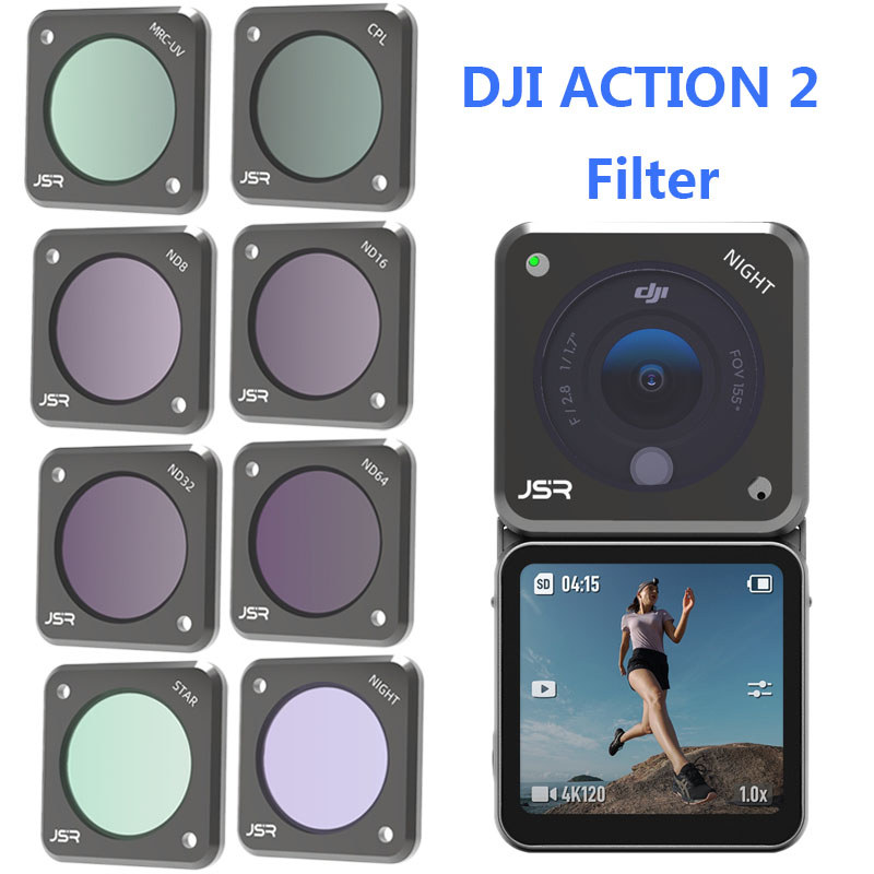 Filter Lensa Kaca Optik Action 2 UV CPL ND NDPL NIGHT STAR Macro 10X Set untuk Aksesoris Kamera DJI 