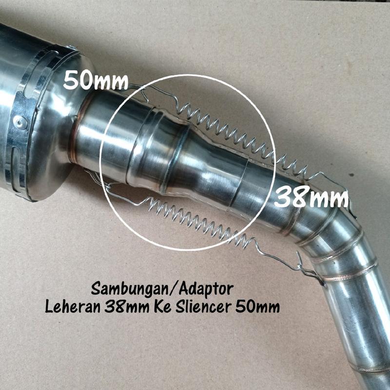 Adaptor Knalpot inlet 38mm ke 50mm / Sambungan Knalpot Racing Inlet 38mm ke 50mm / Slip on