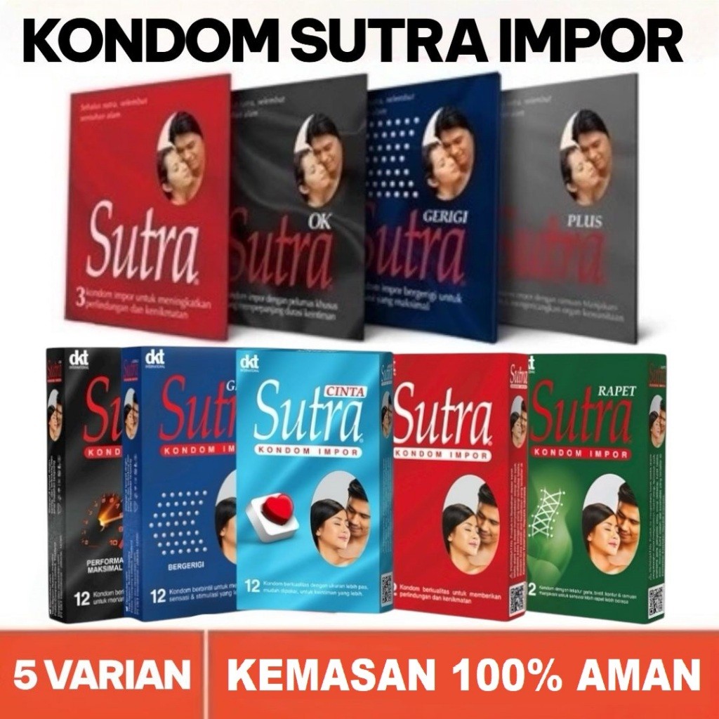 SUTRA Condom Gerigi Polos Berkontur Halus Lembut All Sensasi - Kondom SUTRA Impor Kemasan Rahasia