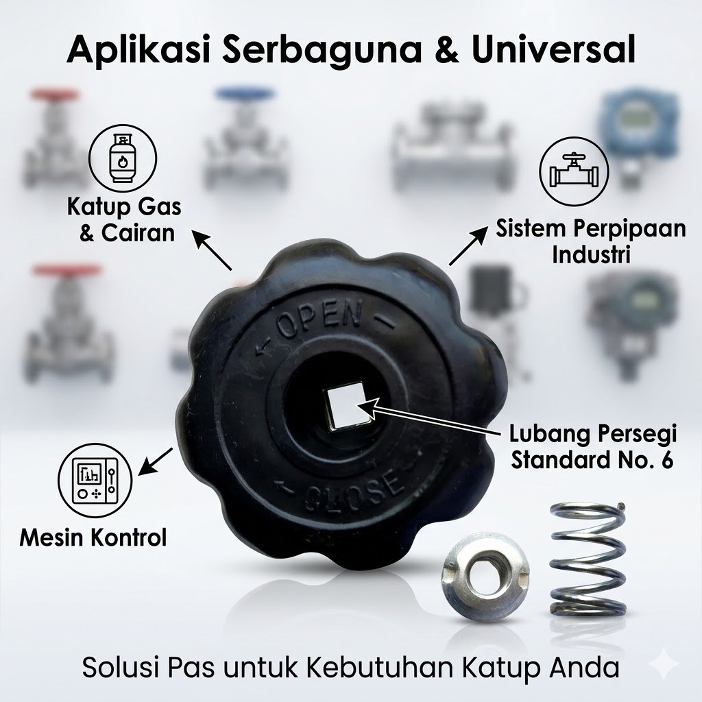 Kran Valve Oksigen 8*8mm – Handwheel Oksigen / Puteran Oksigen / Valve Argon Untuk Industri
