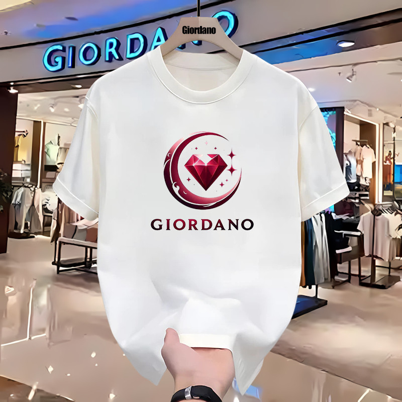 [COD] Giordano Thin Cotton T-shirt – Trendy Print Fashion Streetwear Couple T-shirt