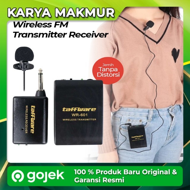 Mikrofon Wireless FM Clip On Transmitter Receiver Jack 6.3mm - WR-601