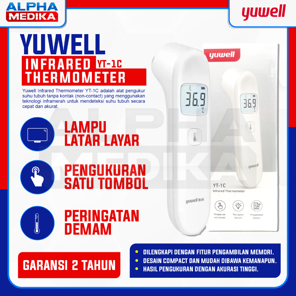 YUWELL - Termometer Infrared YUWELL  / Thermogun Infrared Head / Termometer Dahi
