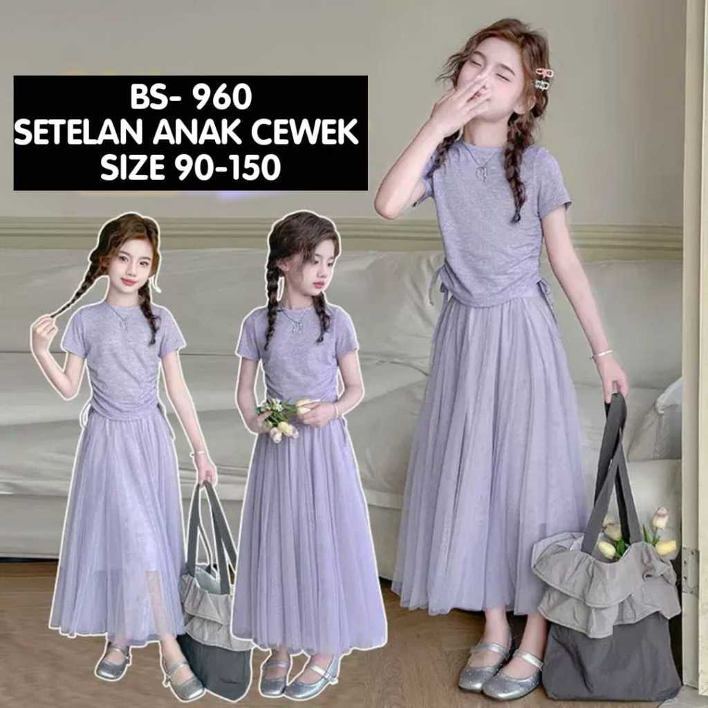 (LC-JKT) BS- 960 SETELAN ANAK CEWEK ROK TUTU TARO SRUT SIZE 90-150