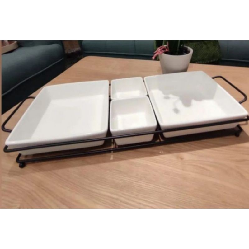 Informa serving set homz dengan rak putih appetite