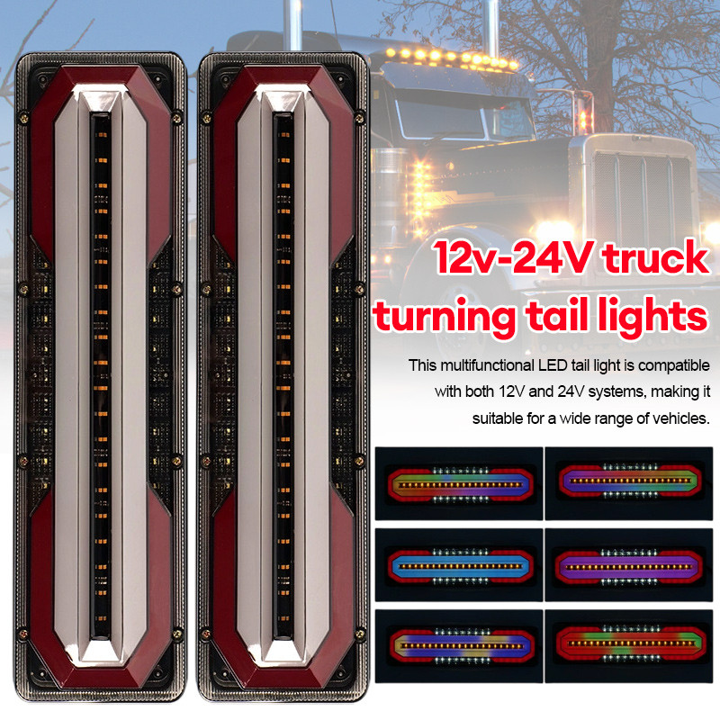 SEPASANG Stop Lamp Truk 12-24 Volt Senja Nyala Rgb Rem Kedip Model